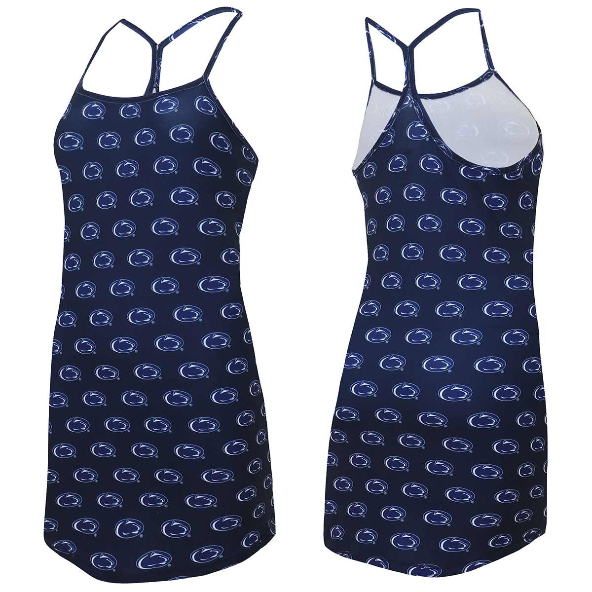 navy women's nightshirt with repeating Penn State Athletic Logos